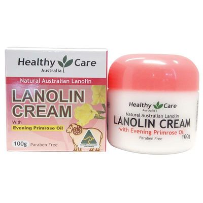 BULK BUY -10 ×  Healthy Care Lanolin Cream With Evening Primrose Oil  100 g ozHealthExperts