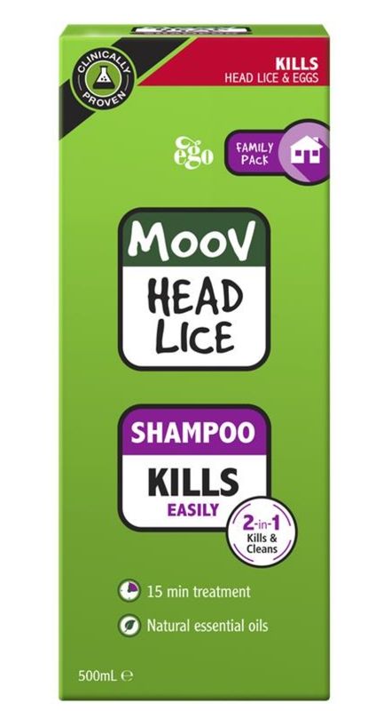 Moov Head Lice Shampoo 500Ml - Lice/Nits Family pack ozhealthexperts