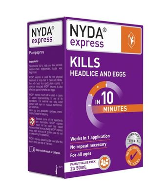 Brauer NYDA Express Head Lice Treatment (Family Pack) | 50ml x 2 ozhealthexperts