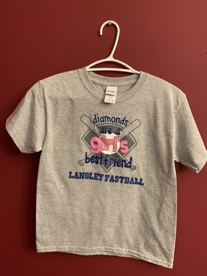 SALE - Diamonds are a girl's best friend - Youth SMALL T-shirt