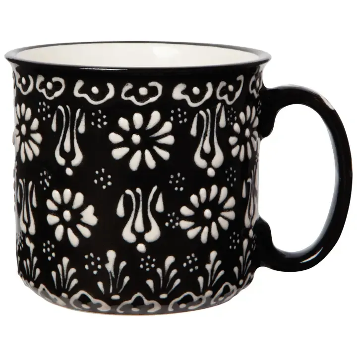 Hand-Painted Turkish Mug - Evani Black