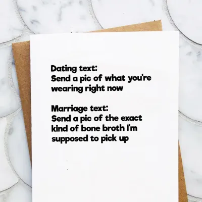 Dating Vs Marriage Texts Funny Valentine Anniversary Card