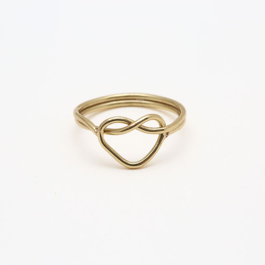 BAMBU Gold Heart Knot Ring