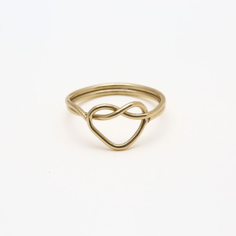 BAMBU Gold Heart Knot Ring