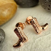 &quot;Dolly&quot; Cowboy Boot Stud Earrings