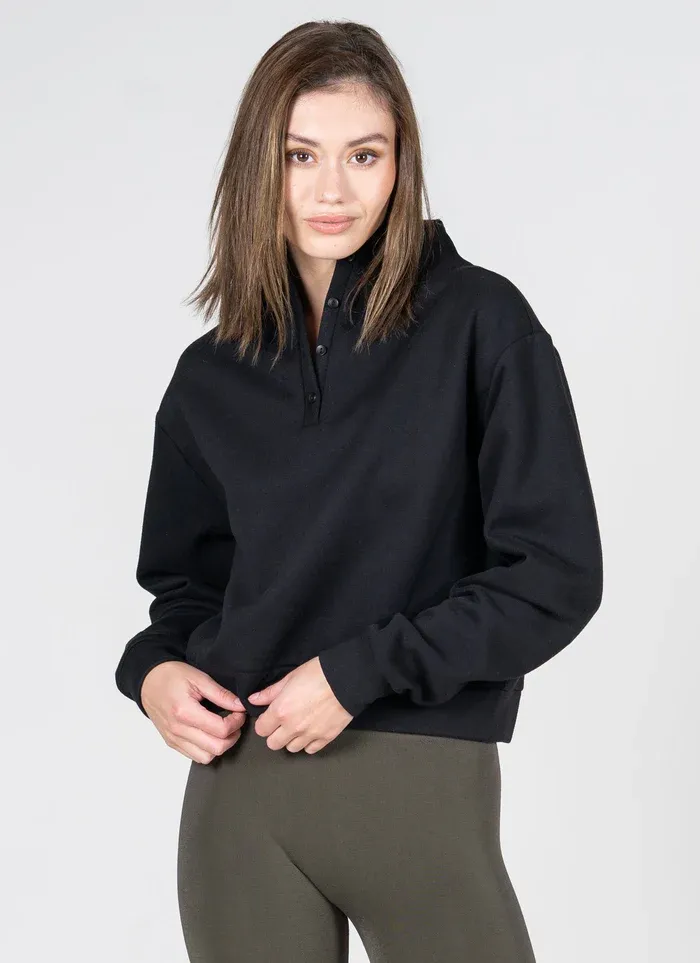 Recycled Poly/Cotton High Neck Sweater