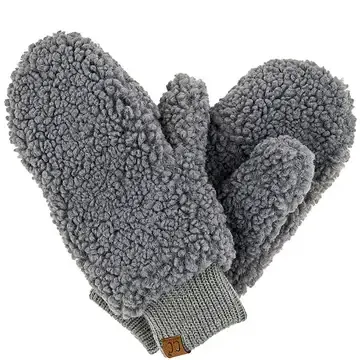 Grey Sherpa Mittens