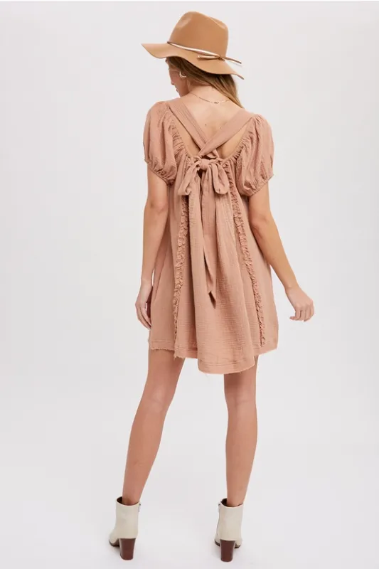 Tie Back Babydoll Mini Dress