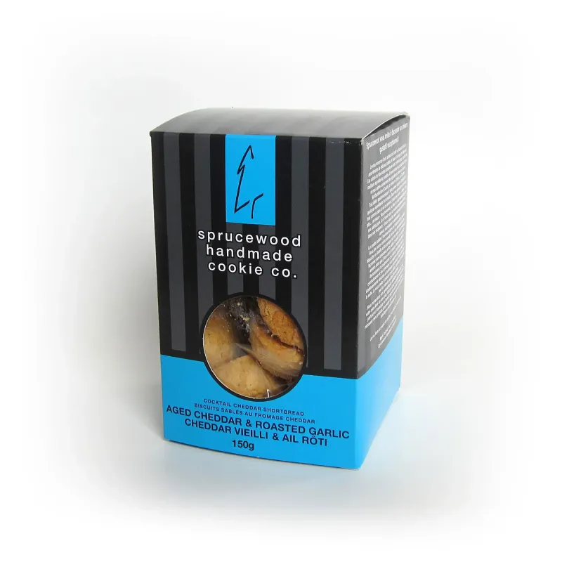 Aged Cheddar &amp; Roasted Garlic Shortbread Cookies