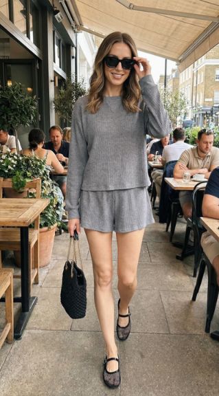 Tia Short Set - Grey