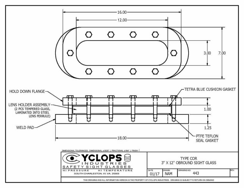 Type COR 443 Obround Sight Glass