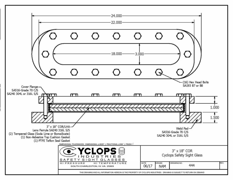 Type COR 444 Obround Sight Glass