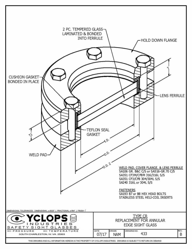 Type CR Weld-on Sight Glass