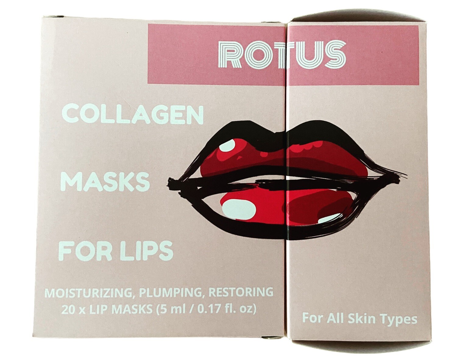 20 PACK Moisturizing Collagen Pink Lip Masks