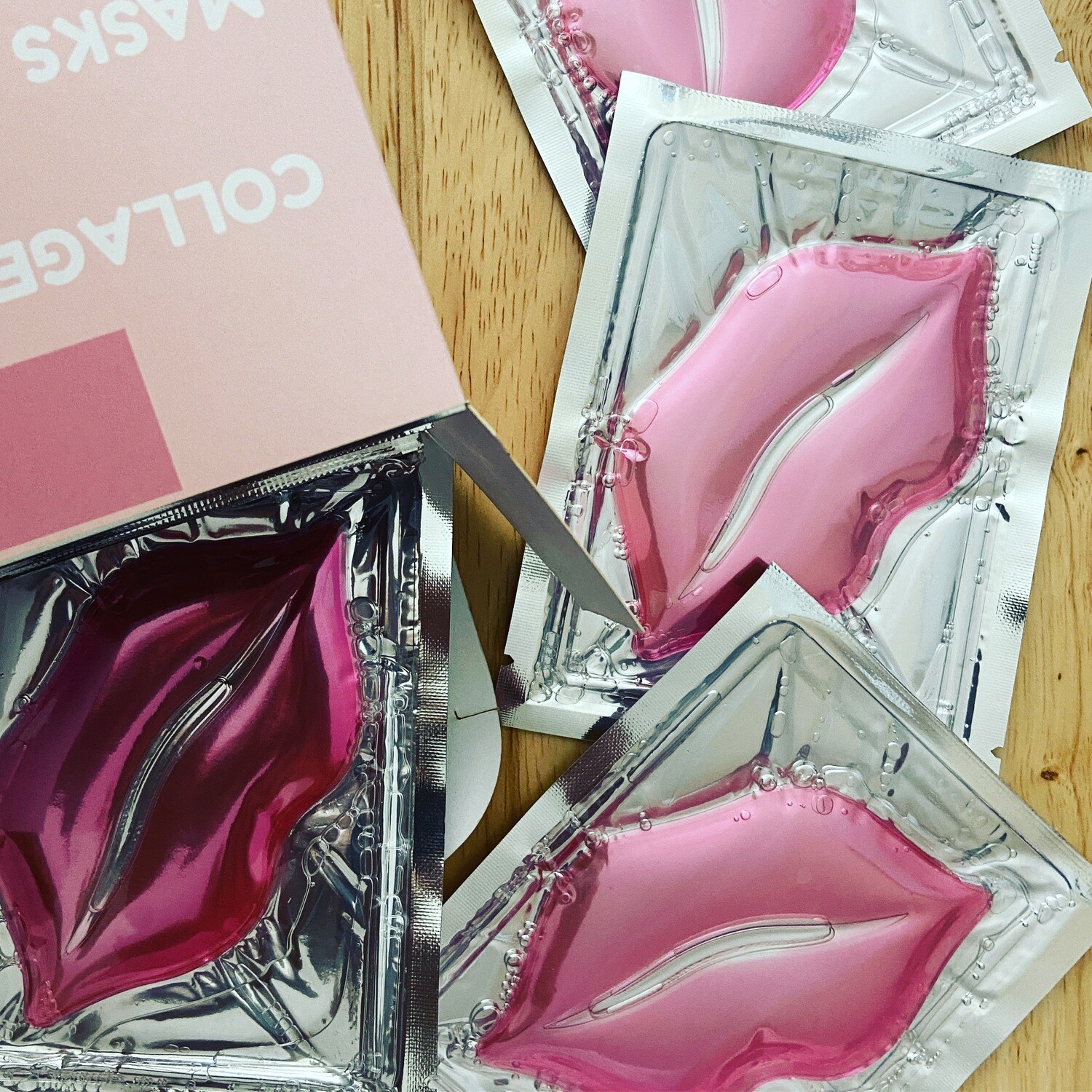 20 PACK Moisturizing Collagen Pink Lip Masks