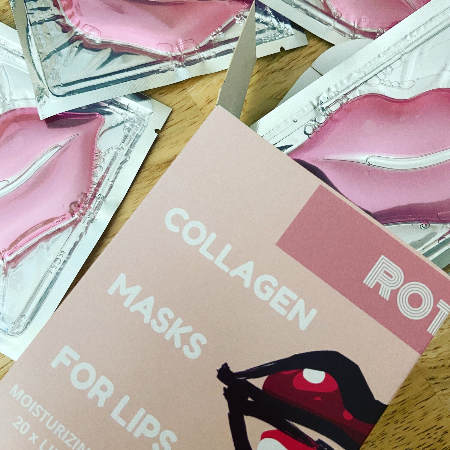 20 PACK Moisturizing Collagen Pink Lip Masks