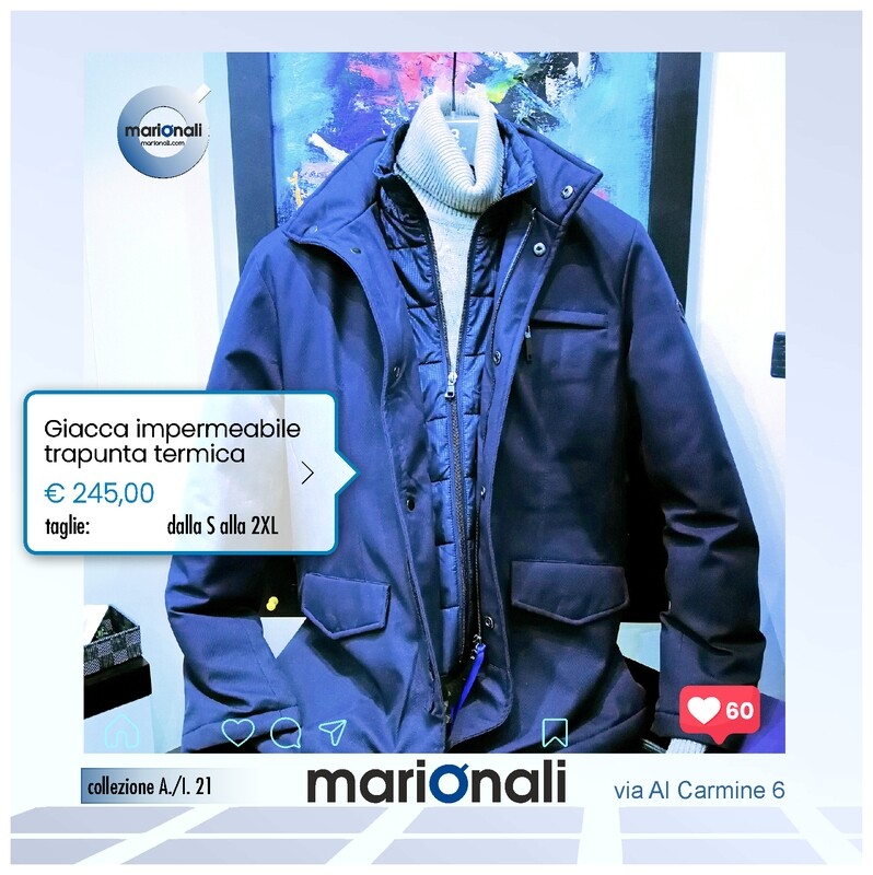 GIACCA UOMO Impermeabile - sconto 30%