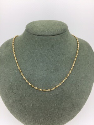 Cadena de plata bañada en oro amarillo, modelo bolas, 40,45,50cm