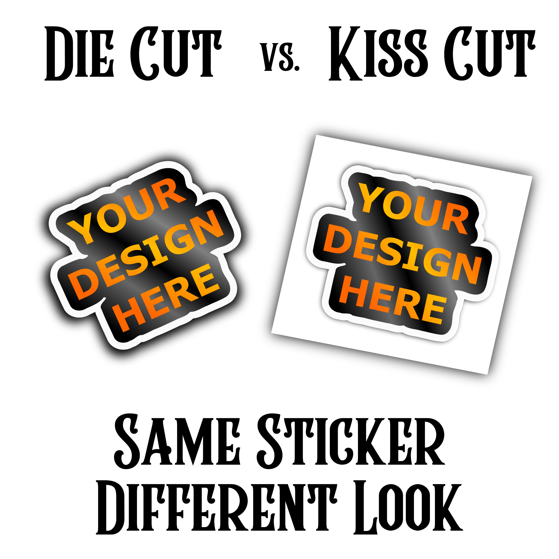 Die cut vs. Kiss cut stickers 