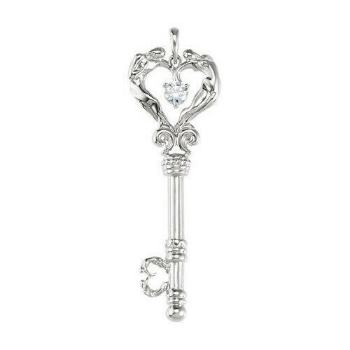 Sterling Silver Designer Key Necklace