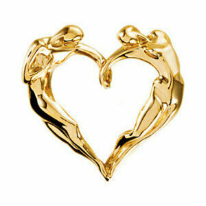 Classic Heart Necklace,14K YG Small