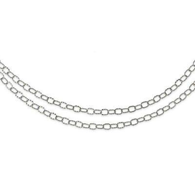 Stainless Steel Polished Multi Chain 28in Layered Necklace