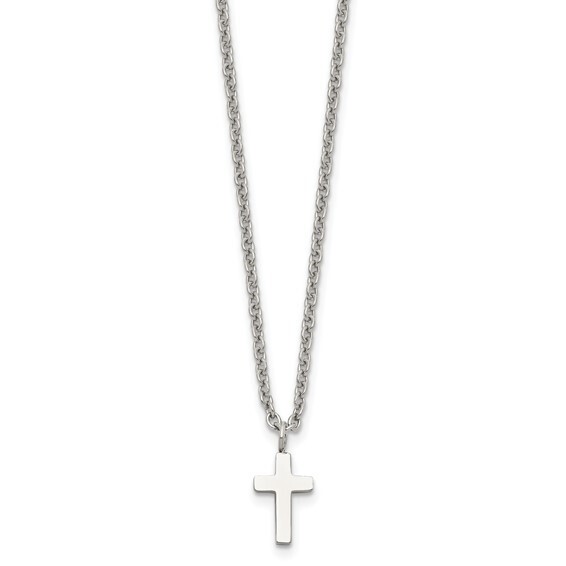 Stainless Steel Polished Cross Necklace