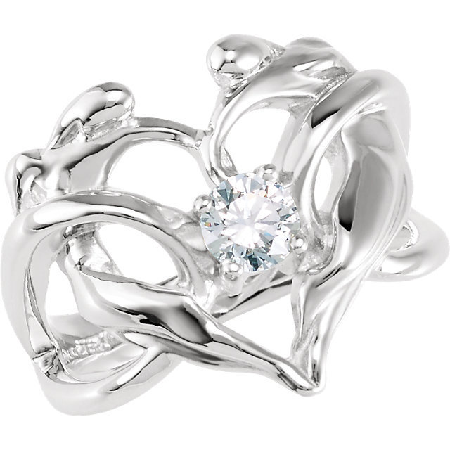 Designer Heart Ring, 14K WG