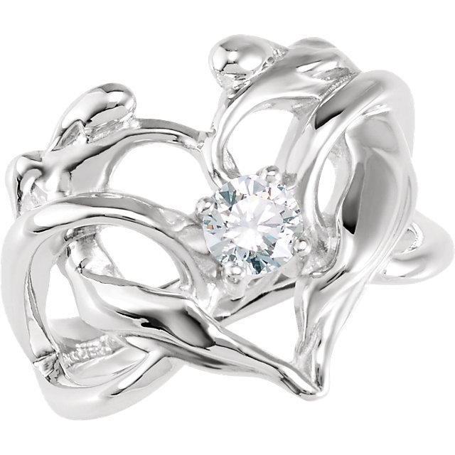 Designer Heart Ring, .925 SS