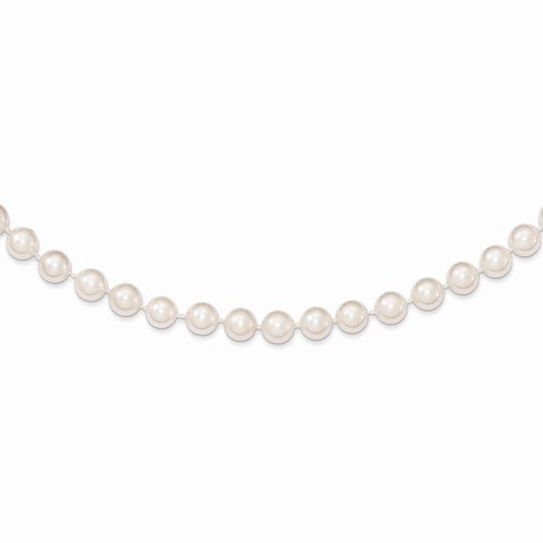 14k 6-7mm Round White Saltwater Akoya Cultured Pearl Necklace 14k 6-7mm Round White Saltwater Akoya Cultured Pearl Necklace