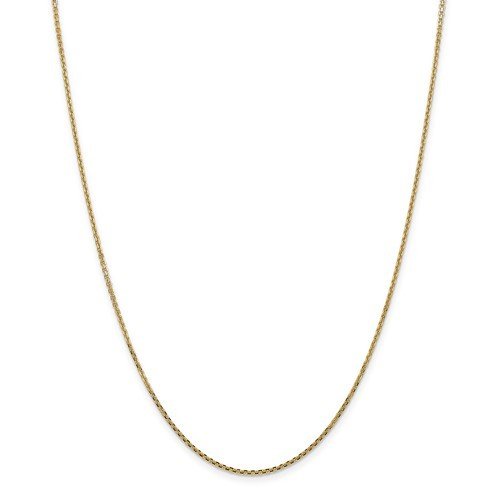 14k Yellow Gold 1.45mm Solid Diamond Cut Cable Chain