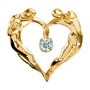 14K Yellow Gold Heart/Gem Necklace 14K Yellow Gold Heart/Gem Necklace