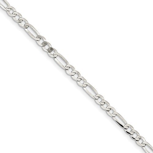 Sterling Silver 4.5mm Polished Flat Figaro Chain