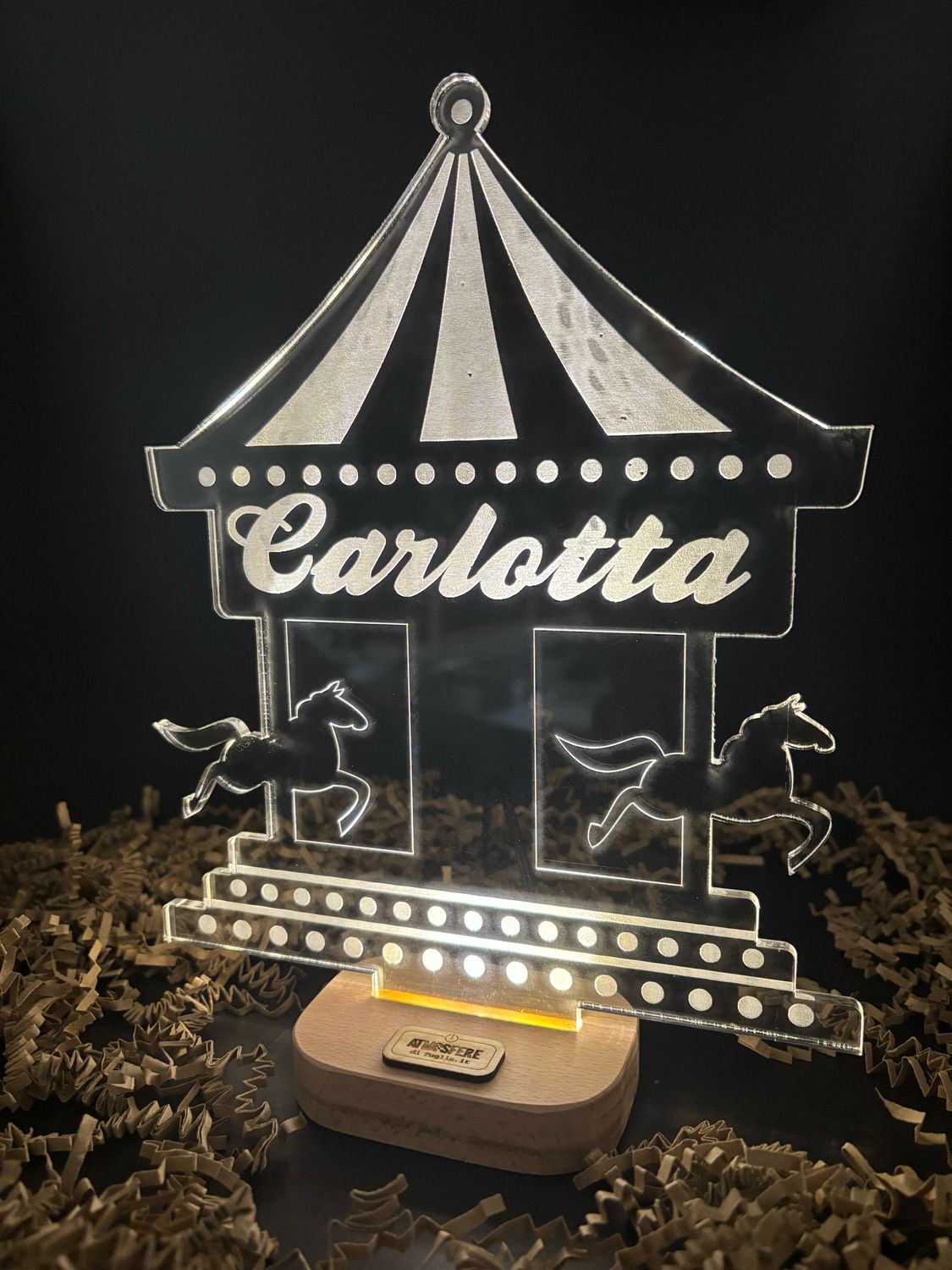 Lampada Carosello con nome personalizzato Lampada Carosello con nome personalizzato