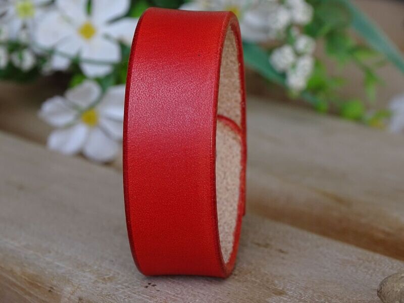 Lederarmband 2 cm Rot
