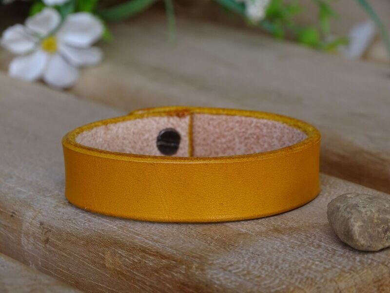 Lederarmband Gelb 1,5cm