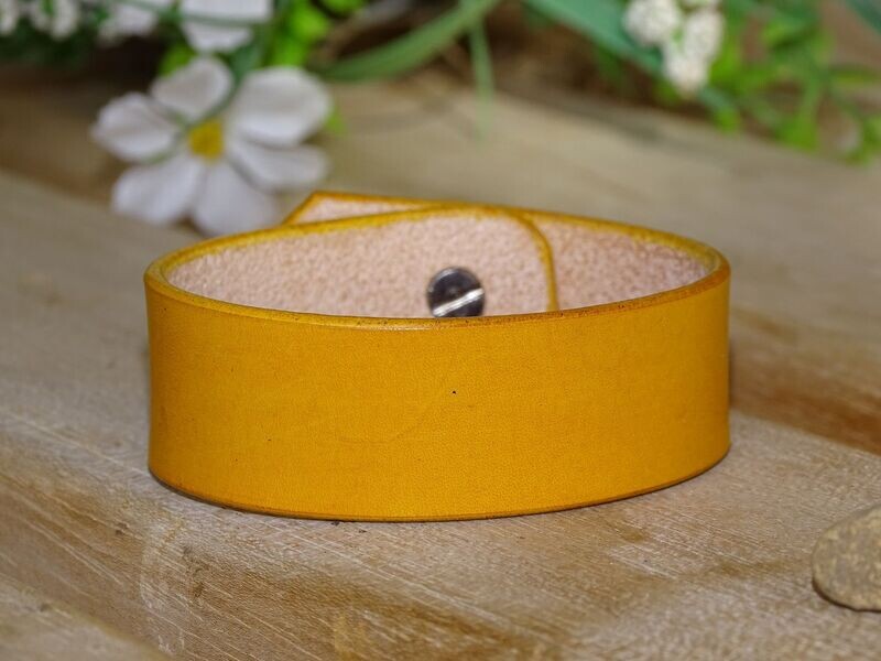 Lederarmband Gelb Schlicht