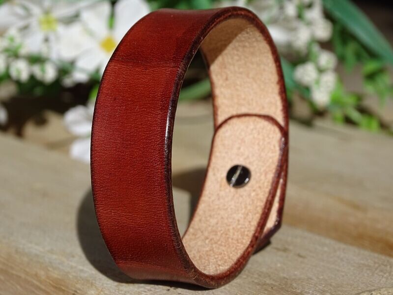 Lederarmband, Armschmuck hell Rotbraun 2 cm Lederarmband, Armschmuck hell Rotbraun 2 cm
