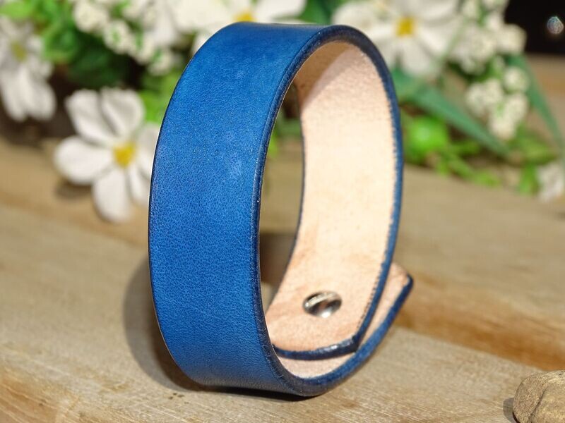 Lederarmband, Armschmuck Blau 2 cm Lederarmband, Armschmuck Blau 2 cm