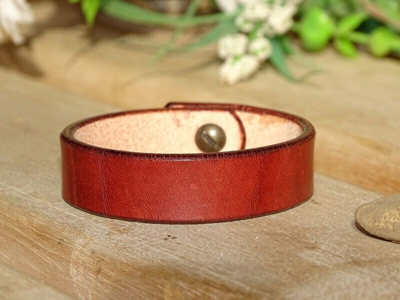 Schlichtes Lederarmband Rotbraun 1,5cm Gr. S Schlichtes Lederarmband Rotbraun 1,5cm Gr. S