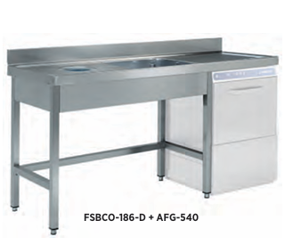 Fregadero con orificio y cubeta FSBCO-186-D+AFG-540 EDENOX