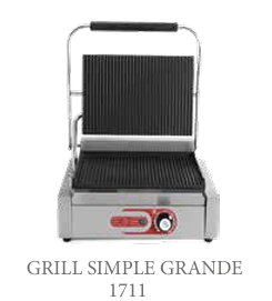 Grill eléctrico placa acanalada simple grande EUTRON