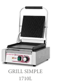Grill eléctrico placa superior acanalada e inferior lisa simple EUTRON