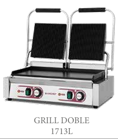 Grill eléctrico placa superior acanalada e inferior lisa doble EUTRON