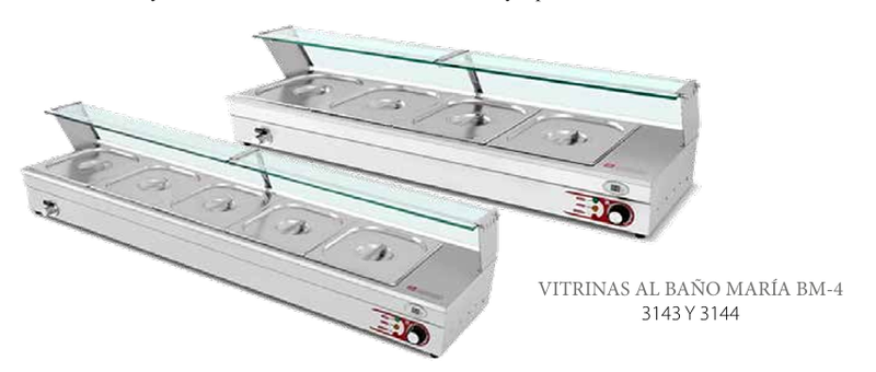 Vitrinas al baño maria BM- 4 EUTRON