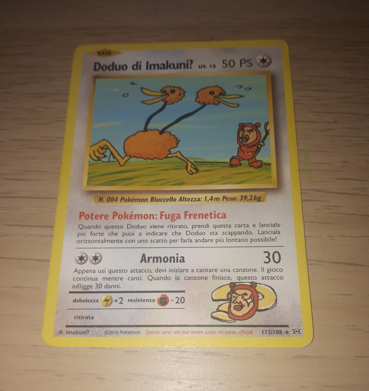 Doduo di iamakuni? (carta rarissima, fuoriserie, 112/108, 2016)
