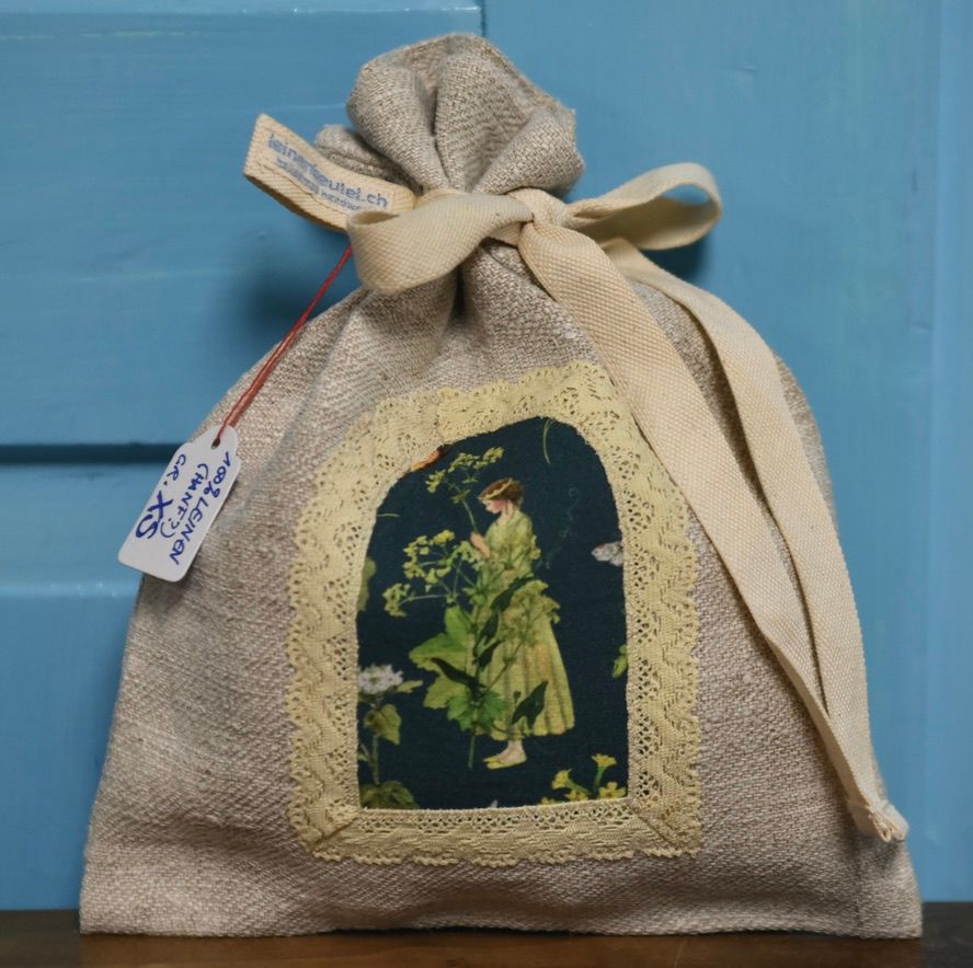 Leinenbeutel Gr. XS Natur/Frauenmantel