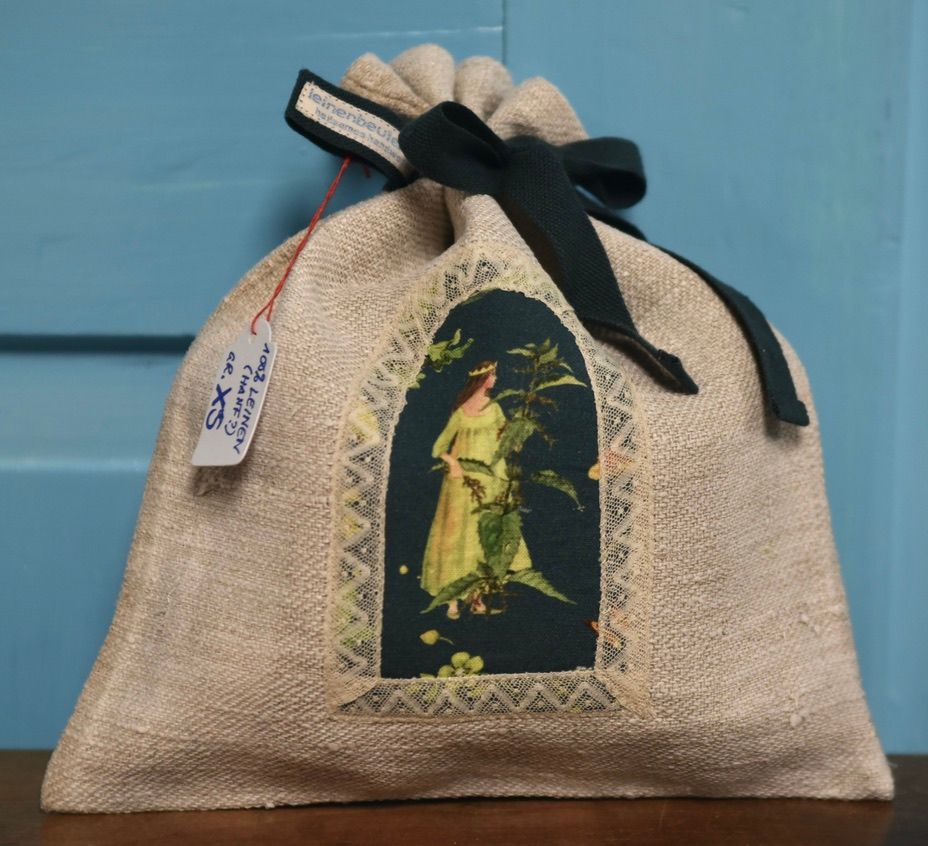 Leinenbeutel Gr. XS Natur/Brennnessel