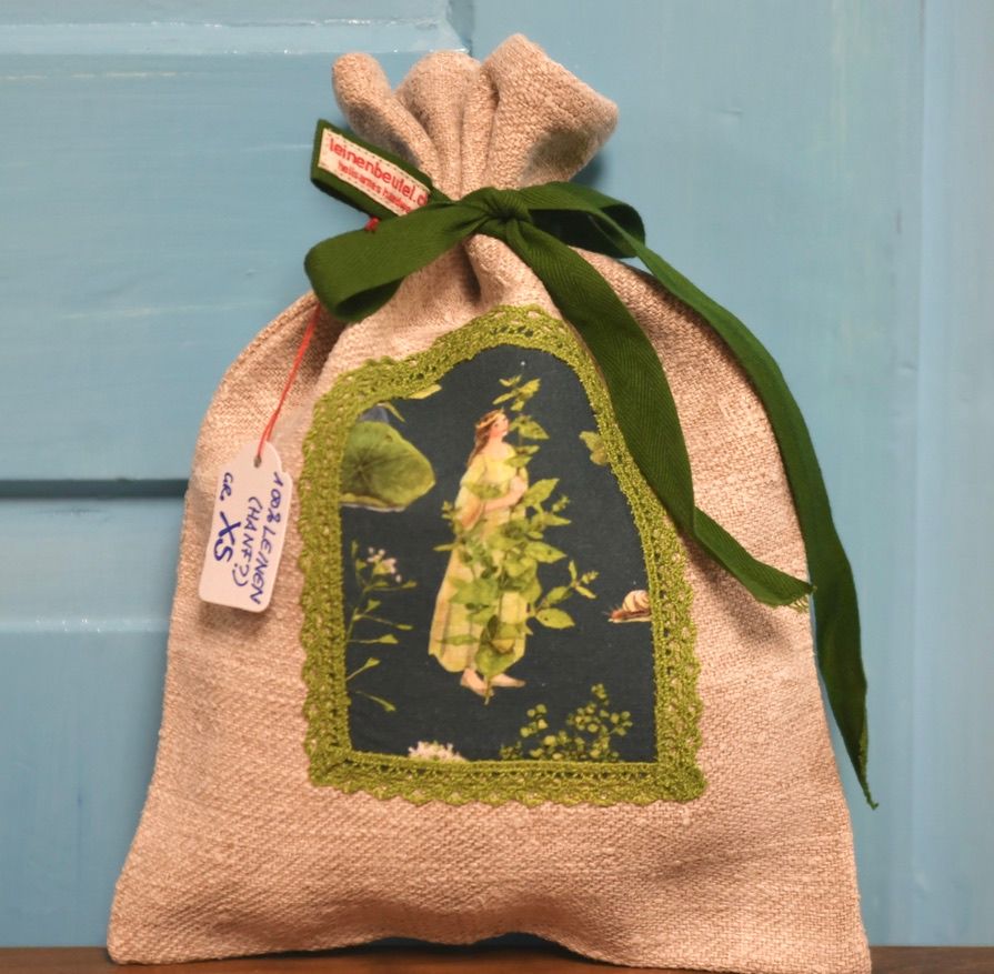 Leinenbeutel Gr. XS Natur/Minze