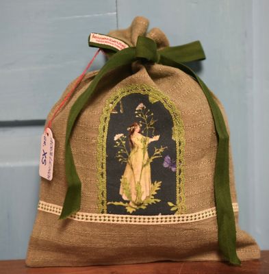 Leinenbeutel Gr. XS Olivgrün/Hirtentäschel